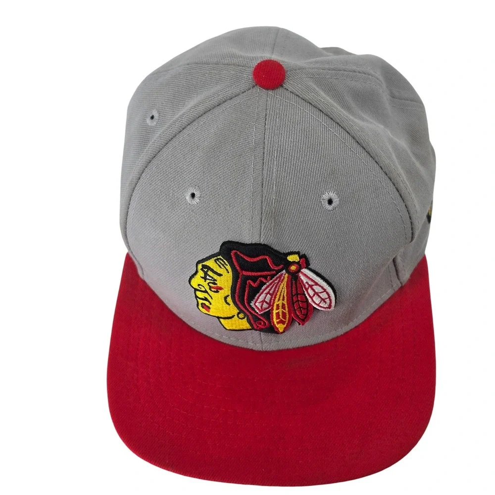 New Era 9FIFTY Chicago Blackhawks Snapback Hat Grey Red NHL Original Fit OSFM - Picture 2 of 7